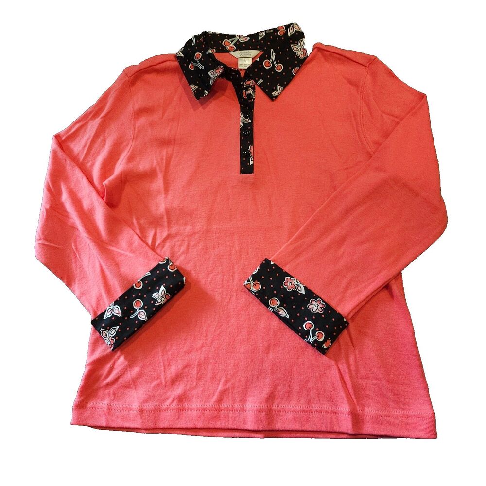 Christopher & Banks Size S Retro Novelty Soft Knit Cherry Print Pullover Cute